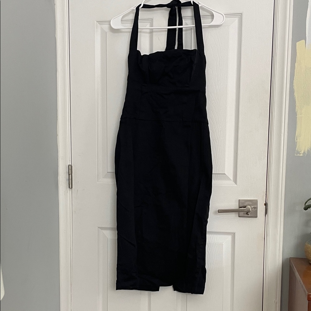 LC Lauren Conrad Black Halter Midi Dress